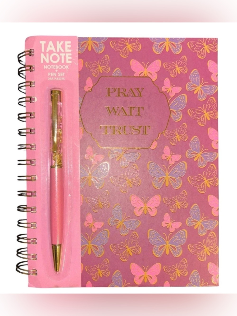 Pink Butterfly Notebook & Pen Set NWT
